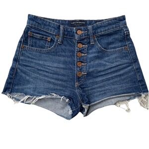 Lucky Brand Lucky Pins Denim Cutoff Shorts Womens 00/24 Blue Button Fly